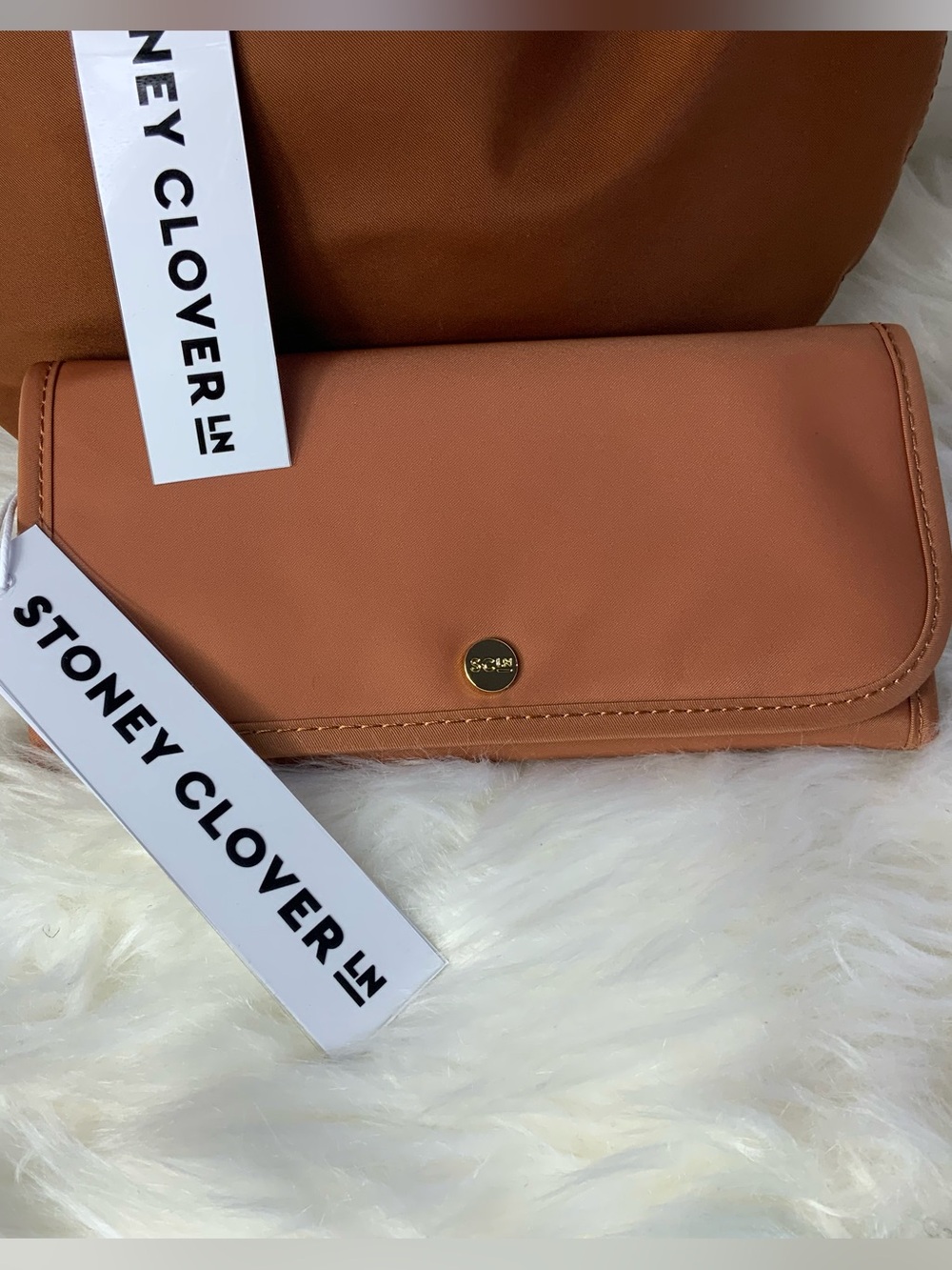 Stoney Clover Lane Tan Brown Clutch Wallet